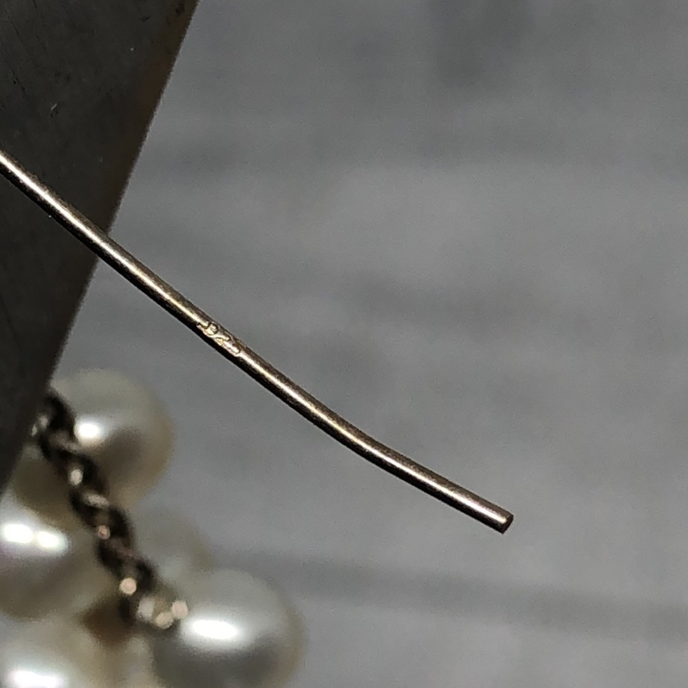 Sterling silver 925 freshwater pearl cluster drop dangle earrings statement. - Picture 3 of 6